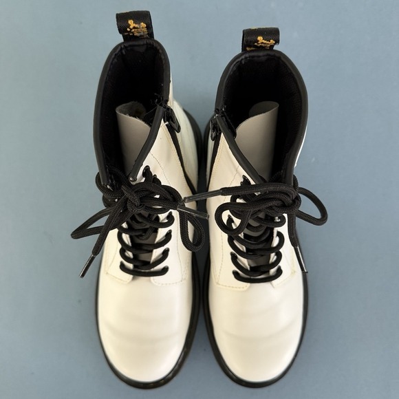 Dr.‎ Martens 1460 Boots White Leather 8 Eye Lace Up Combat Shoes main image 9
